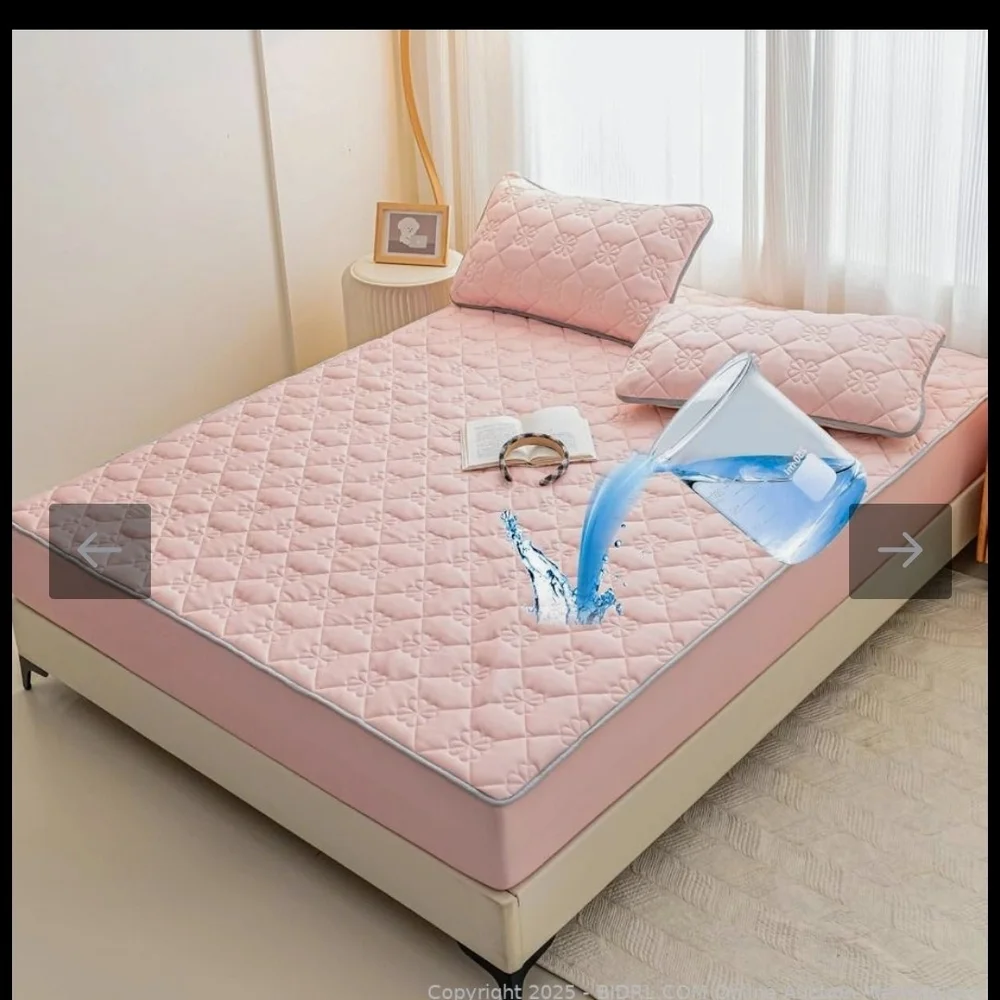 Waterproof Pink Quilted Mattress Protector - Picture 1 of 5